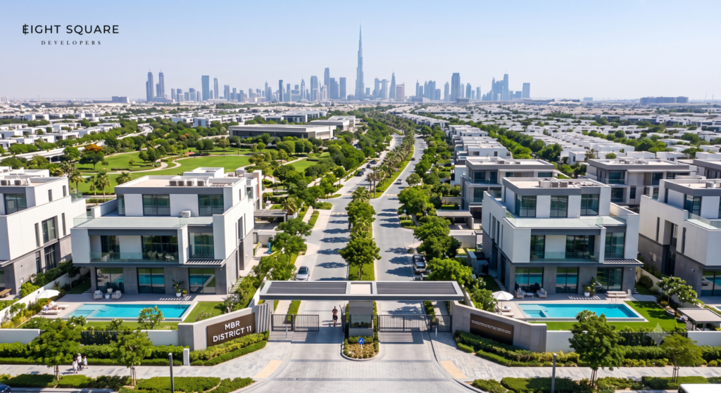 Green spaces and landscaped parks in MBR District 11